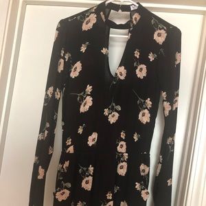 Black floral romper